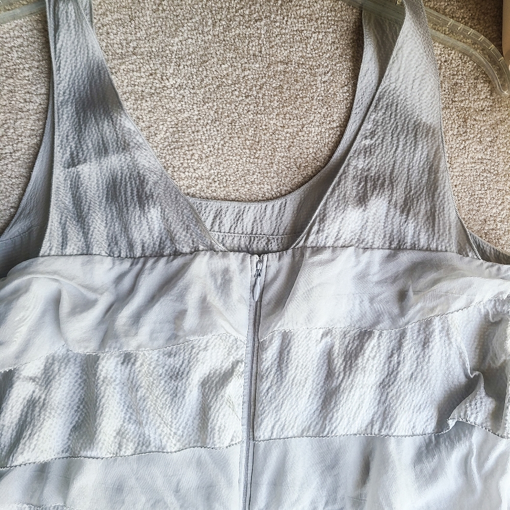 WHBM Silver Metallic Ruffle Tank Top - Picture 3 of 3